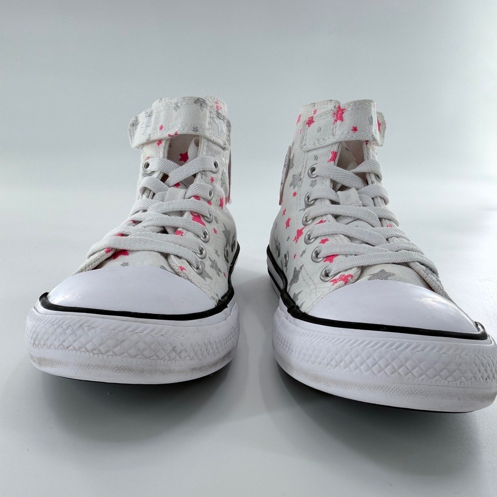 Converse All Star Chuck Taylor High Top Sneakers Youth 3 Pink Stars Y2K No-Tie - Picture 6 of 11